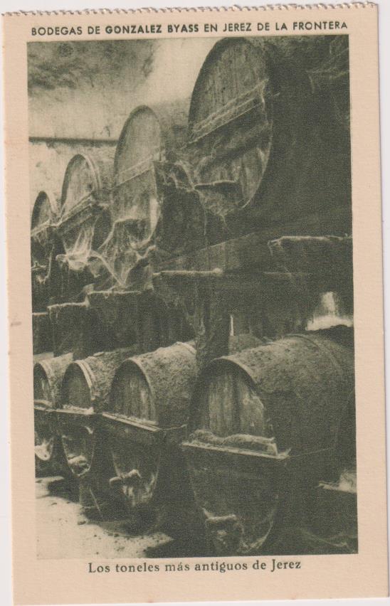 Postal. Publicidad de González Biass. Los toneles más antiguos de Jerez