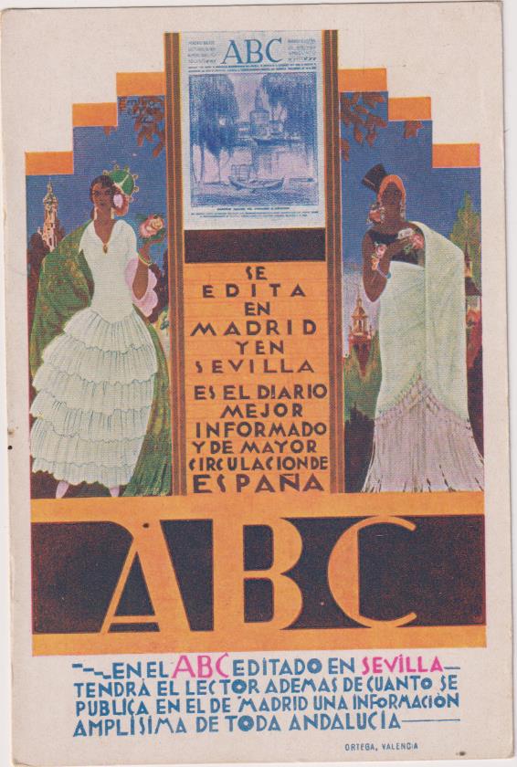 tarjeta Postal (14x9,5) Publicidad de ABC. MUY RARA