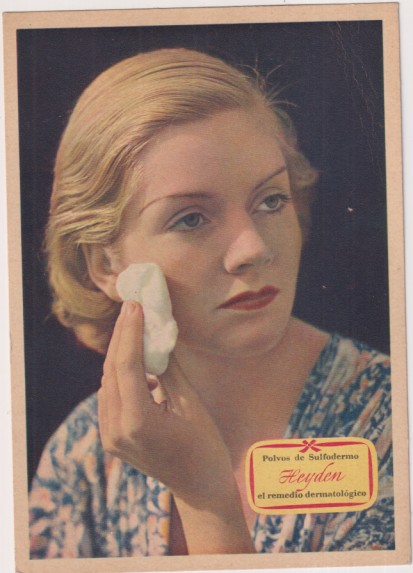 Tarjeta postal. Publicidad de de polvos de sulfodermo Heyden