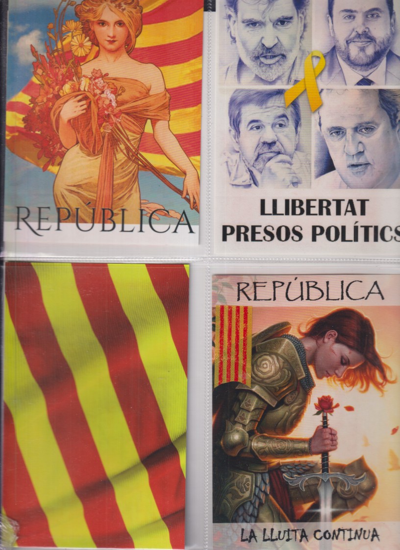 lote de 4 postales: llibertat presos políticos y Republica