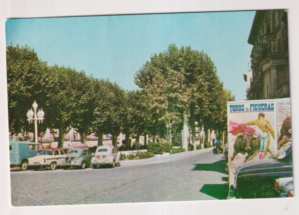 Postal. Toros en Figueras. año 1961. Escrita al dorso