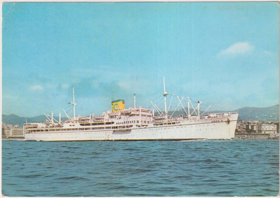 Postal (grande) Italiana. M/N. Anna C. Lina C. Génova. Sin usar