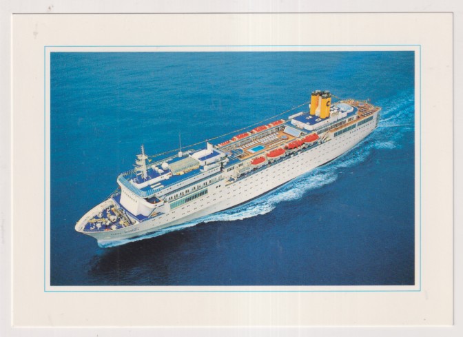 Postal (grande) Italiana. Costa Allegra. Arte Gráfica, Genova. Sin usar