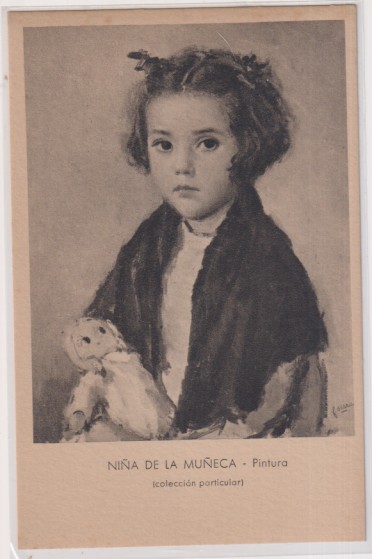 Niña de la Muñeca-Pintura. Archivo de Arte. Francisco Serra nº 5. Sin usar