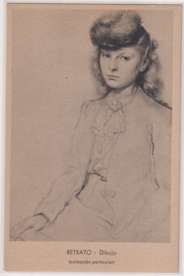 Retrato-Dibujo. Archivo de Arte. Francisco Serra nº 15. Sin usar
