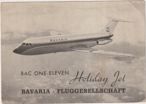 Postal. Publicidad de Bavaria-Alemania. Holiday Jet. Bac one eleven
