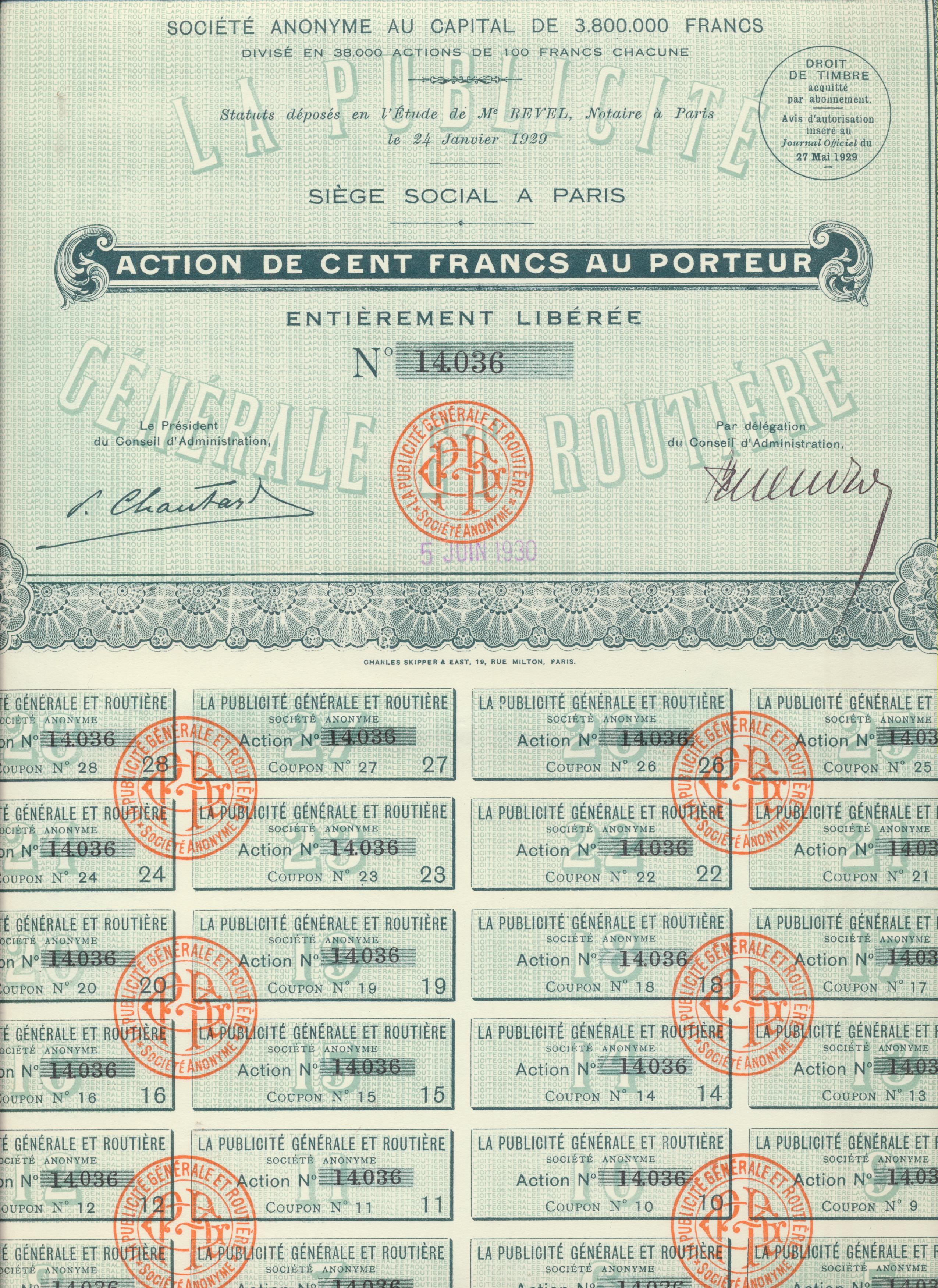 Acción Francesa. La Publicité Générale et Routiére. Paris, 1929