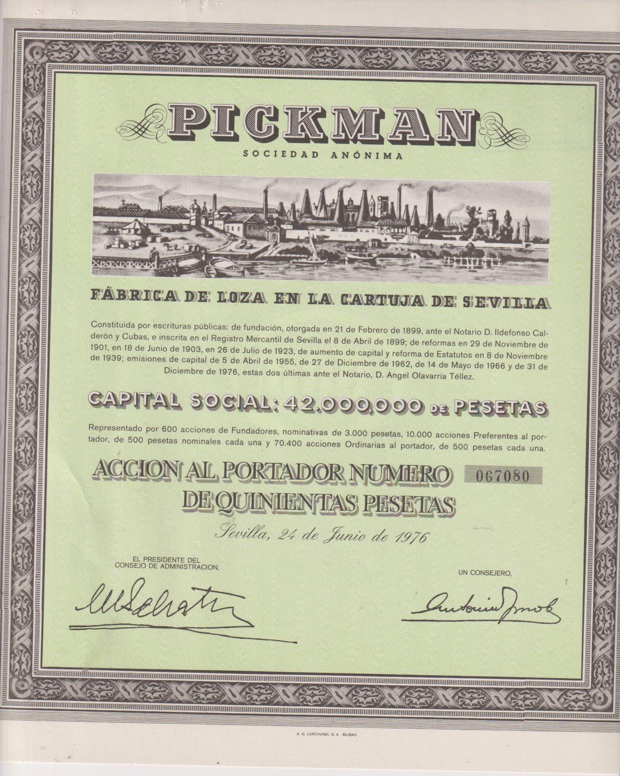 Acción Pickman. Fábrica de loza en la Cartuja de Sevilla. Sevilla 1976