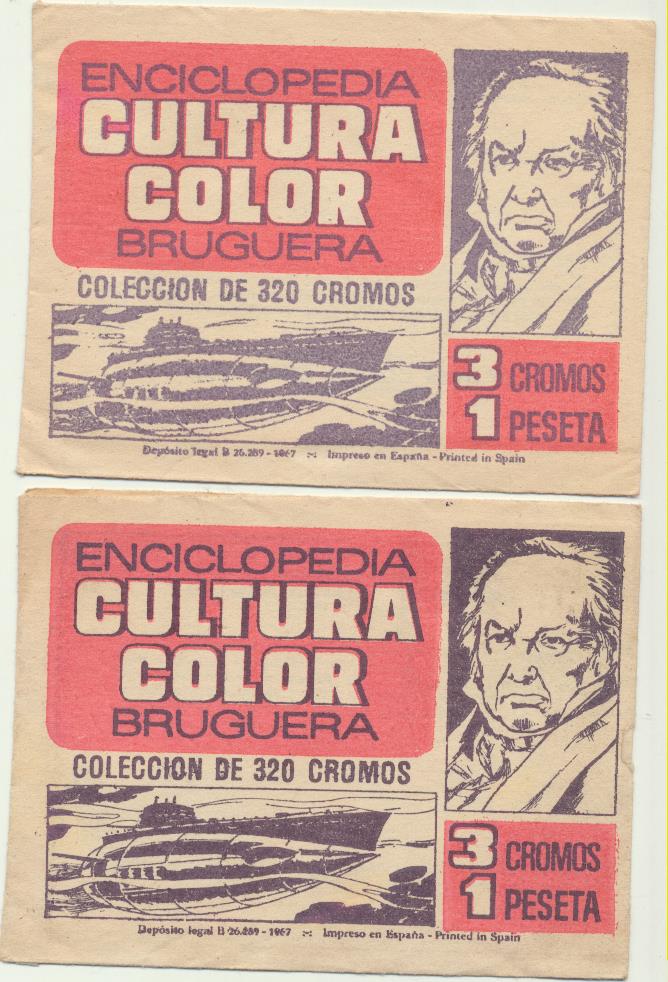 Enciclopedia Cultura Color. Bruguera 1967. Lote de 2 sobres SIN ABRIR