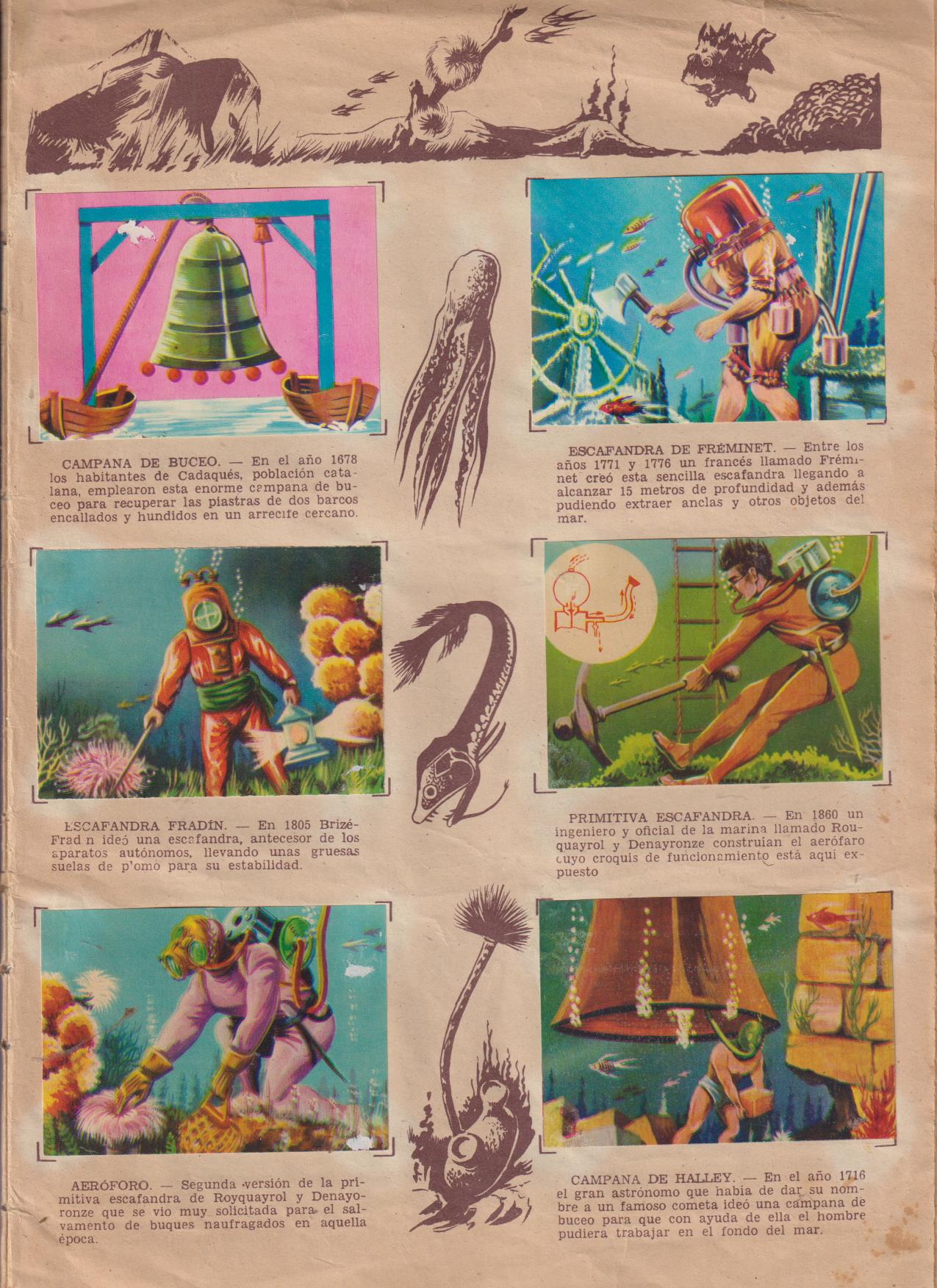 El Mundo Submarino. Ferma 1957. Álbum a falta de 5 cromos de 128
