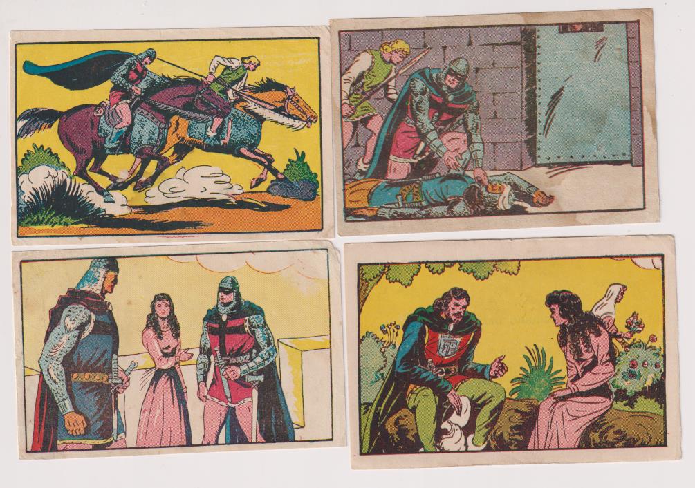El Guerrero del Antifaz. Serie 4ª. Lote de 4 cromos: 10, 13, 19 y 28