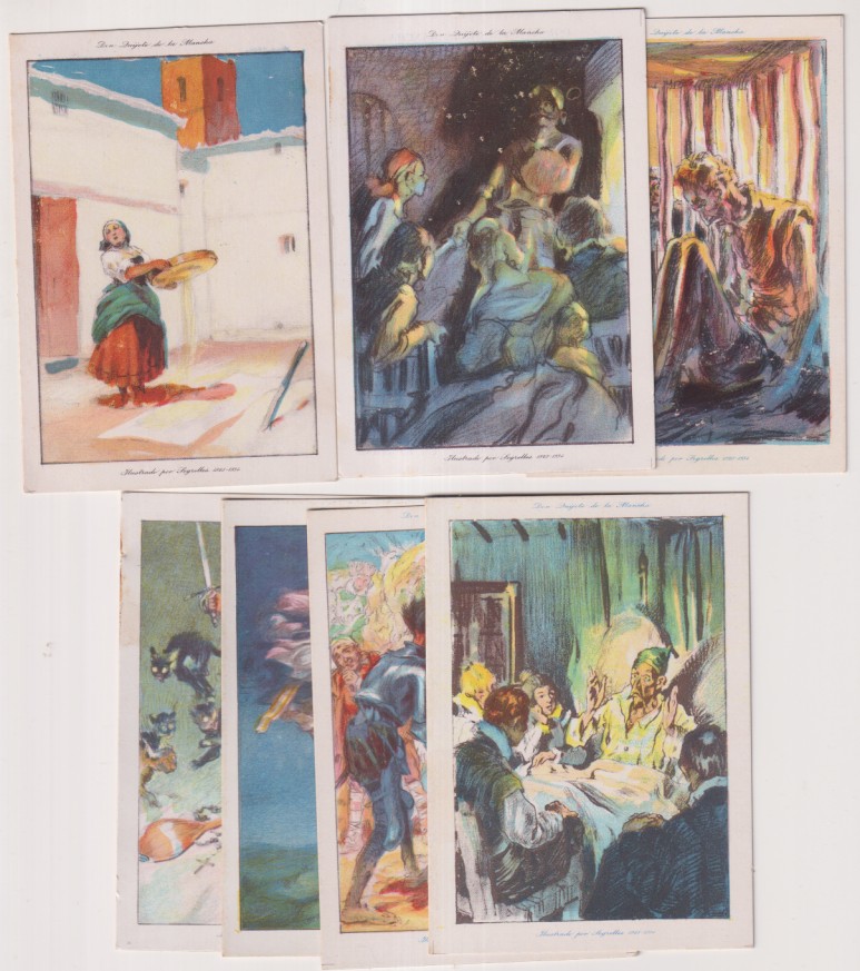 Don Quijote de la Mancha. Amatller. Lote de 7 cromos: 25, 28, 37, 41, 47, 66, 69
