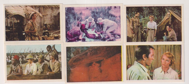 Retorno a las Minas del Rey Salomón. Ruíz Romero 1964. Lote de 6 cromos nuevos y sin pegar: 6, 45, 104, 116, 209 y 228