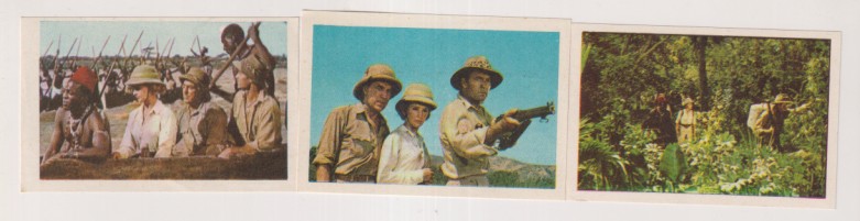 Retorno a las Minas del Rey Salomón. Ruíz Romero 1964. Lote de 3 cromos nuevos y sin pegar: 116, 118 y 155