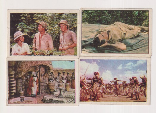 Retorno a las Minas del Rey Salomón. Ruíz Romero 1964. Lote de 4 cromos: 110, 148, 173 y 219, Sin señal de pegado