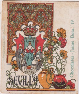 Sevilla. Cromo postal. Chocolates Jaime Boix
