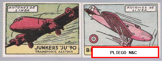 Aviones de Línea. Cisne 1942. lote de 2 cromos
