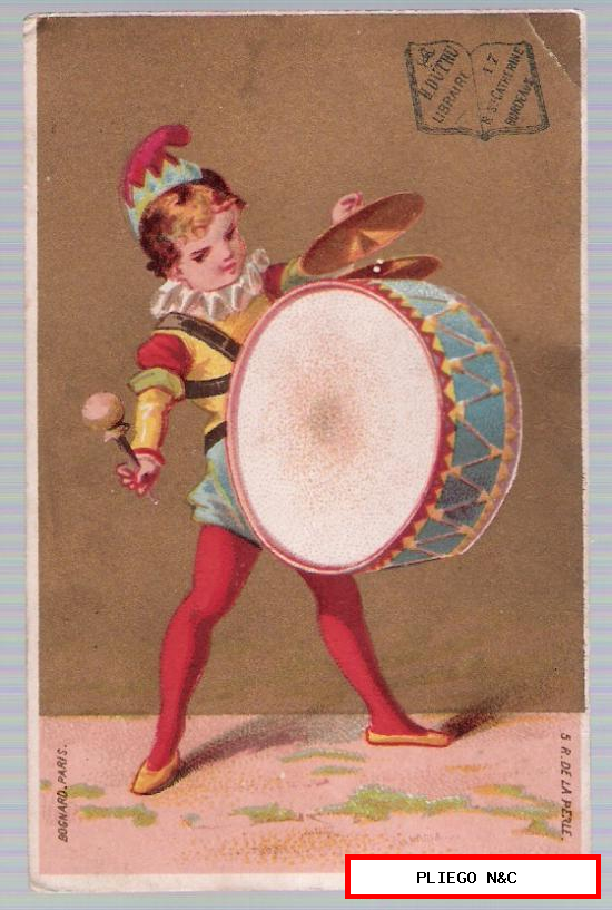 Cromo Francés. Publicidad de: Librairie Hte. Duthu. Bordeaux. Al dorso almanaque 1878. 2º semestre