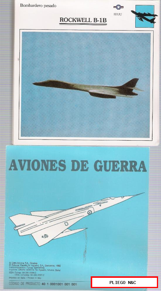 Aviones de Guerra. Completa. 60 cromos-tarjeta (14,5x14,5) Planeta De Agostini