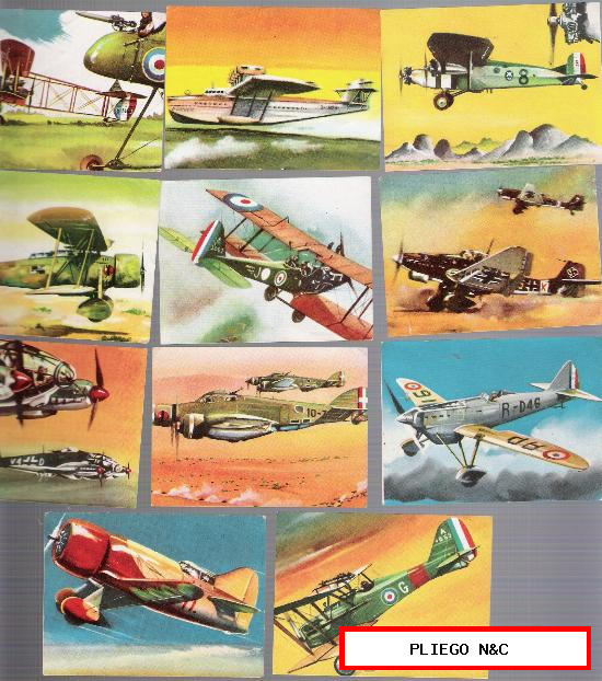 Historia de la Aviación. Toray 1963. Lote de 11 cromos