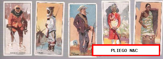 Picturesque People of The Empire. Lote de 5 cromos ingleses