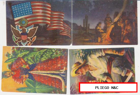 Razas, Escudos y Banderas. Fher 1958. Lote de 4 cromos: 12, 13, 39, 40