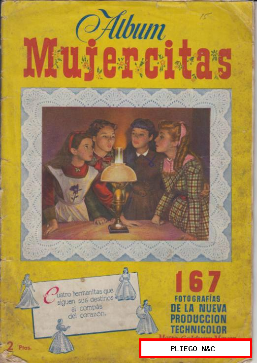 Álbum Mujercitas. Cliper 1952. Álbum con 153 cromos