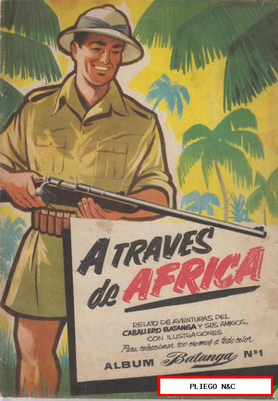 A Través de África. Álbum Batanga nº 1. 1960. Álbum con 33 cromos