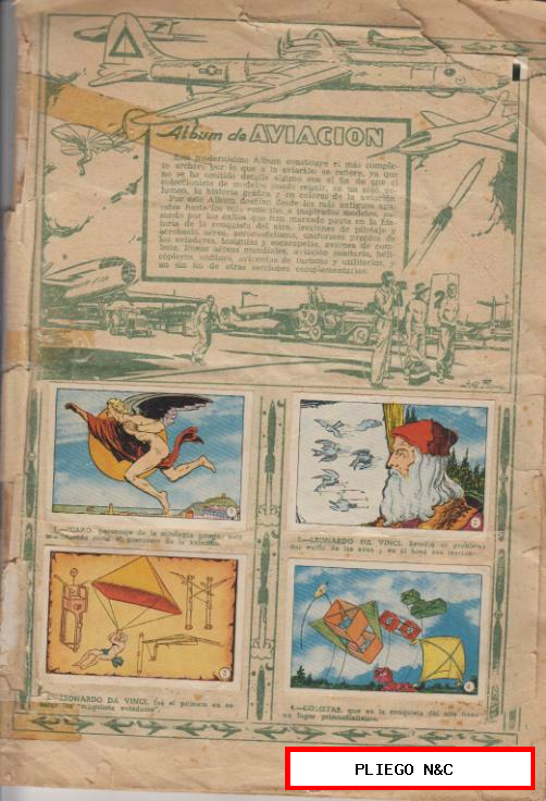 Álbum Aviación 1900-1950. Cliper 1952. 224 cromos en un álbum fácil de despegar