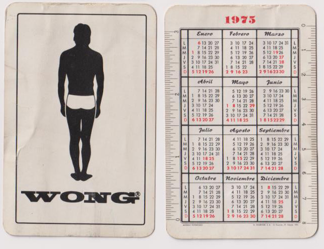 Calendario Fournier. Wong 1975