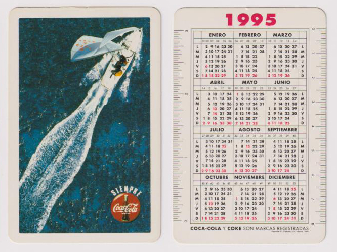 Calendario Fournier. Coca Cola 1995