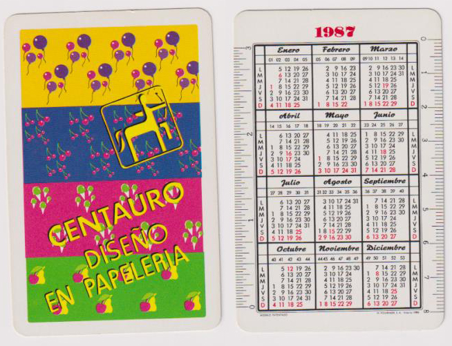Calendario Fournier. Centauro 1987