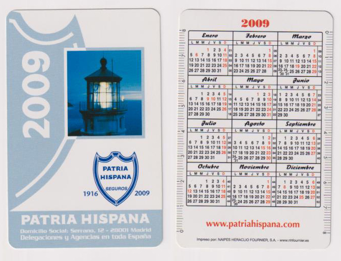 Calendario Fournier. La Patria Hispana 2009
