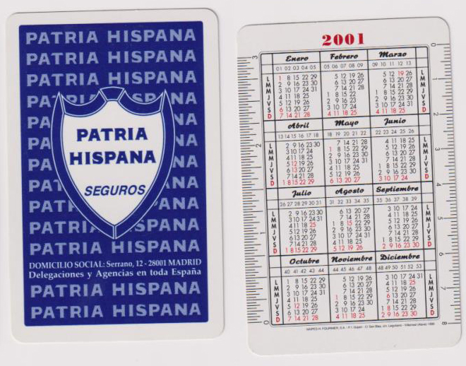 Calendario Fournier. La Patria Hispana 2001