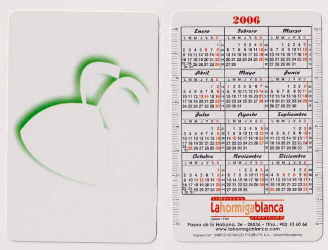 Calendario Fournier. La Hormiga Blanca 2006