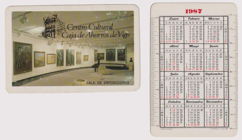 Calendario Fournier. Calendario Centro Cultural Caja de Ahorros Vigo 1987