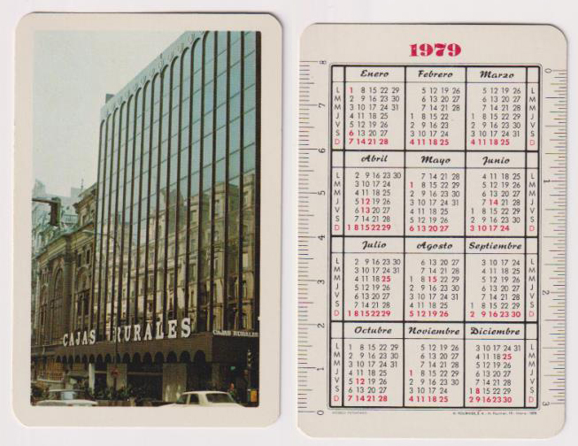 Calendario Fournier. Cajas Rurales 1979