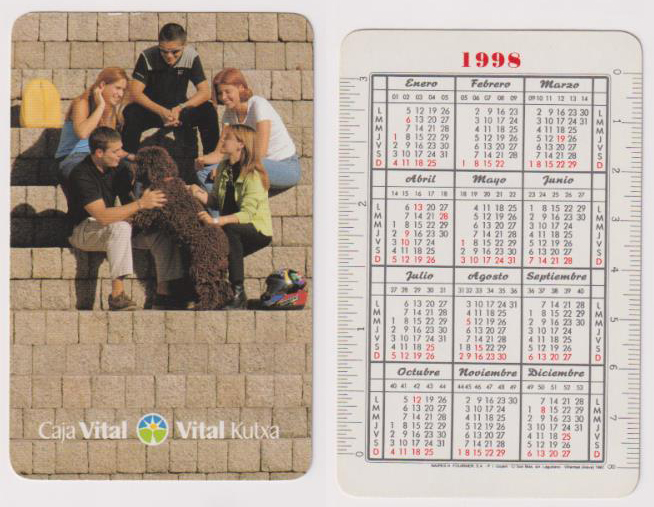 Calendario Fournier. Caja Vital 1998