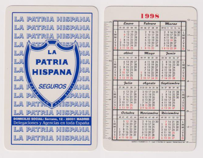 Calendario Fournier. La Patria Hispana 1998