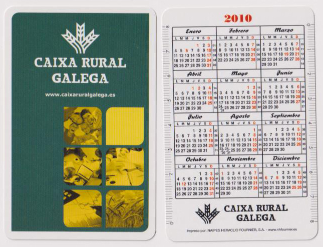 Calendario Fournier. Caixa Rural Galega 2010