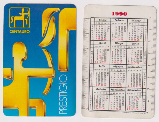 Calendario Fournier. Centauro 1990