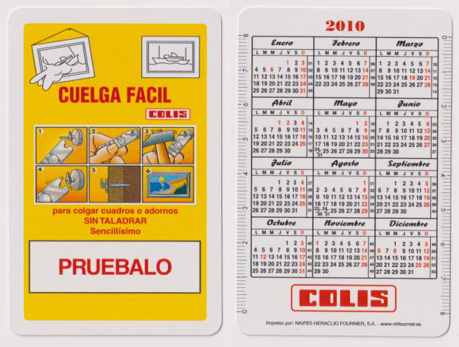 Calendario Fournier. Colis Cuelga Fácil 2010