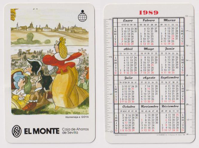 Calendario Fournier. El Monte 1989