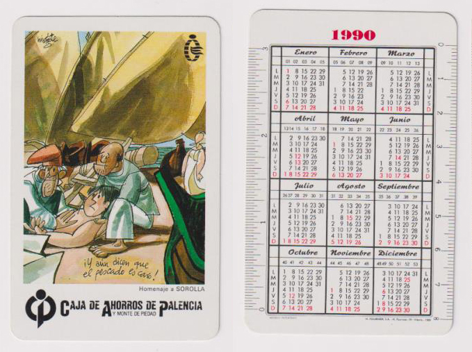 Calendario Fournier. Caja de Ahorros y Monte de Piedad de Palencia 1990