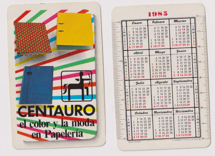 Calendario Fournier. Centauro 1985