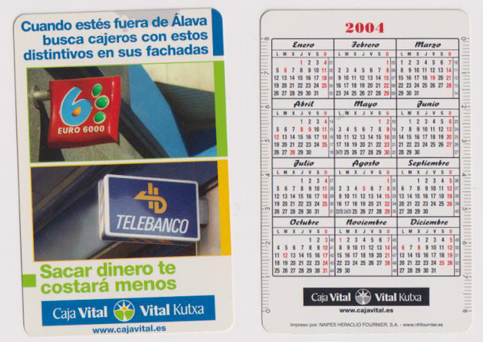 Calendario Fournier. Caja Vital 2004