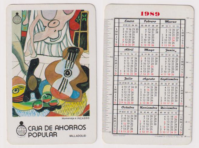 Calendario Fournier. Caja de Ahorros Popular de Valladolid 1989