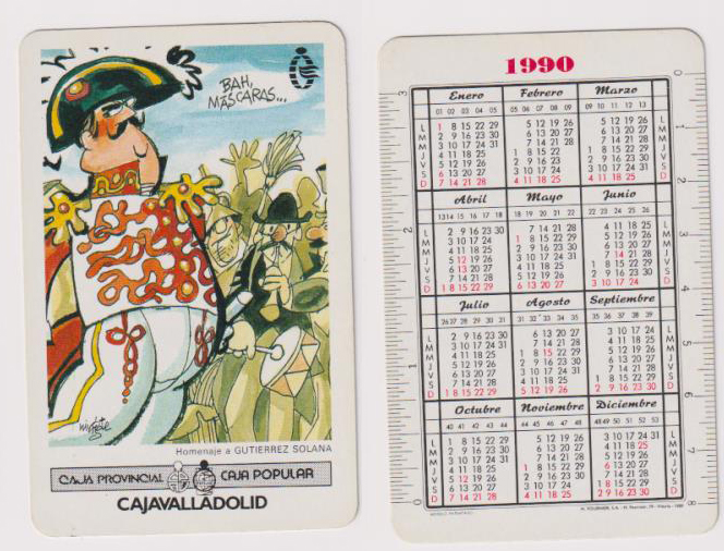 Calendario Fournier. Caja Valladolid 1990