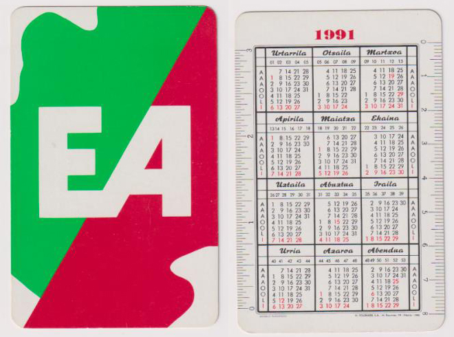 Calendario Fournier. EA 1991