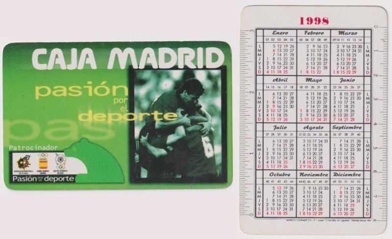 Calendario Fournier. Caja Madrid 1998